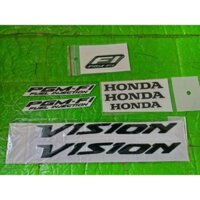 Trọn bộ tem nổi Vision 2017 màu đen bóng hàng nhập Thái Lan chất lượng cao dành trang trí riêng cho dòng xe này