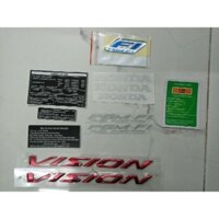 Trọn bộ tem nổi Vision đời mới màu đỏ 2024 new