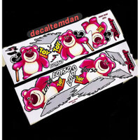 TRỌN BỘ TEM THIẾT KẾ HÌNH CON GẤU DÂU HOẠT HÌNH DÁN XE VISION NHƯ HÌNH siêuu phẩm