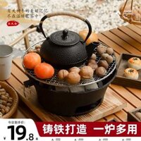 Trọn bộ thiết bị pha trà xung quanh bếp, bếp than gang, bếp nướng, bộ bếp gia đình trong nhà, lò sưởi than củi kiểu xưa cho thuê bếp nướng bbq bếp du lịch
