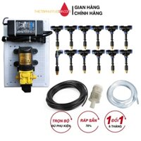 Trọn bộ tưới phun sương 12 béc đồng đơn hướng cao cấp cho vườn 10 và 15m2- MHL