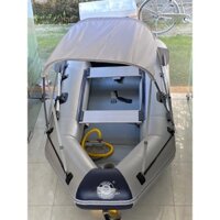 Tron bộ xuông hơi gắn máy, xuồng [3m*1.38m], máy xăng HangKai 3.5HP, mái che nắng mưa, bộ xuồng du lịch biển