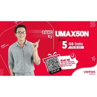 [Trọn gói 1 năm] Sim Viettel Umax50 vào mạng, xem youtube, facebook không giới hạn giá rẻ sóng khoẻ