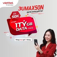 {TRỌN GÓI 3 THÁNG} Sim 4G Viettel 3UMAX50N 5GB/tháng