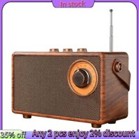Trong -1 Bộ Retro Đài FM Di Động Bằng Gỗ Đài Phát Thanh Bass Loa rảnh tay Máy Nghe Nhạc MP3 Hỗ Trợ Thẻ USB / TF / Chơi AUX