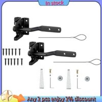 Trong -2 Gói Chốt cổng tự khóa cho hàng rào bằng gỗ Hạng nặng, với dây kéo cáp lò xo bằng thép Khóa cổng phần cứng