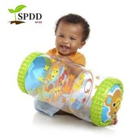 Trống bò cho trẻ sơ sinh SPDD, có chuông PVC Đồ chơi con lăn bò bơm hơi cho bé, Luyện tập bò giáo dục sớm Chuông trống xanh Đồ chơi thể dục