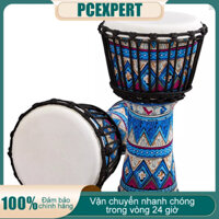 Trống Djembe Châu Phi Nhỏ Gọn 8 Inch Họa Tiết Nghệ Thuật Nhiều Màu Sắc