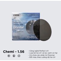 Tròng ĐỔI MÀU mắt kính cận, loạn CRYSTAL BY CHEMI U2 PHOTO GRAY Hàn Quốc chiết suất 1.56 ASP HMC