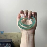 [Trong kho] dầu Cyan dần dần thay đổi Chalcedony Vòng đeo tay mỏng Vòng mã não ngọc bích vòng đeo tay