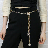 [Trong kho] Dây thắt lưng hoa kim loại cho phụ nữ, trang trí đa năng mùa hè cho váy, dây thắt lưng mỏng kéo dài, phụ kiện ôm eo