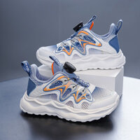 [Trong kho, miễn phí vận chuyển] Giày cho bé trai, giày thể thao mùa hè 2024 mới cho trẻ em, giày bố lưới thoáng khí cho bé trai lớn, giày lưới đa năng