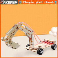 [Trong Kho] Mô Hình Máy Xúc Thủy Lực Giáo Dục Bằng Gỗ Thí Nghiệm Khoa Học Đồ Chơi DIY Thân Dành Cho Trẻ Em Sinh-AKOASM