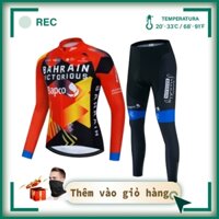 【TRONG KHO】Áo jersey BAHRAIN vải polyester thời trang thể thao đi xe đạp cao cấp Set quần áo thể thao chạy xe đạp thiết kế tay dài chất liệu vải