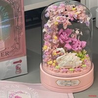 Trong kho┋Khối xây dựng hộp nhạc Thiên Nga trắng tương thích với mô hình đồ chơi lắp ráp hoa hồng LEGO