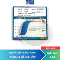 Tròng kính chống ánh sáng xanh Chemi U6 1.74 ASP Perfect UV Crystal U6 Coated