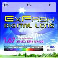 Tròng Kính Chống Ánh Sáng Xanh Hàn Quốc Exfash Digital Lens 1.67 SHMC UV 420 Blue Ray Chính Hãng - Mắt Kính HATO