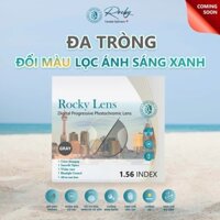 Tròng Kính Đa Tròng Chống Ánh Sáng Xanh Đổi Màu Đen Khói Khi Ra Nắng Rocky 1.56