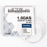Tròng Kính Excelite VV 1.60 AS Nano Blue MR8 UV400