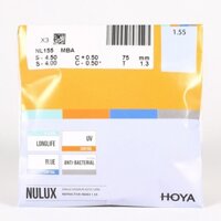 Tròng Kính Hoya Nhật Kháng Khuẩn và Lọc Ánh Sáng Xanh Nulux Full Control 1.55 1.60 1.67 1.74 (Cty)