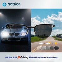 Tròng kính lái xe chống chói, lọc ánh sáng xanh, đổi màu đen khói khi ra nắng Nottica X-Driving 1.56