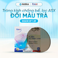 Tròng kính NOTICA Essor EP Polycarbonate Jelly Series – Chống bể, chống ánh sáng xanh, đổi màu khói / 1.59 Polycarbonate Đổi Màu Trà (Độ: 0.00 ~ -6.00 , Loạn: 0.00 ~ -2.00)