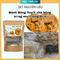 (Trọng lượng 950 gr/500gr) Set nguyên liệu bánh bông tuyết chà bông trứng muối rong biển,đủ bơ lạt,vỏ túi bánh,giấy nến