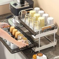 Trọng lượng nhẹ Luxury Cup Rack Rack Desktop Double Deck Pallet Nhà nước Cup Asphalt Rack
