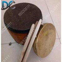 trống múa lân đường kính 20cm kèm dùi 2 mặt da trâu tốt