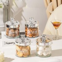 Trong Suốt Gấu Bảo Quản Lọ Kẹo Thủy Tinh Miệng Rộng Chống Ẩm Hộp Bảo Quản