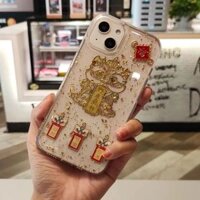 Trong Suốt Ốp Điện Thoại Chống Rơi Họa Tiết Sư Tử Vàng Cho iphone 15 pro max 14 13 12 mini 11 xsmax xr x 7 8plus