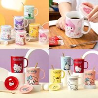 【Trong vòng 24 tiếng sẽ vận chuyển】Cốc có nắp và thìa，Cốc sứ， Cốc Mug， Ly uống nước， Cốc ăn sáng，Cốc cà phê
