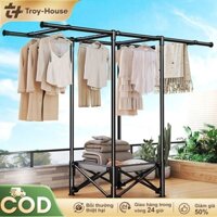 Troy_House Giàn Phơi Đồ  Gấp Gọn Giá Phơi Quần Áo Inox Kệ treo quần áo Hạ cánh Nhỏ