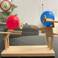 Trtr Handmade Đấu kiếm Con rối Bóng tre Người chiến đấu Đấu kiếm Con rối Khối em Pop em Woodbots Block 'em Pop 'em VN