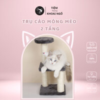 Trụ Cào Móng Mèo - Cây Cào Móng 3 Tầng Có Đệm Nằm Kèm Chuột Đồ Chơi TIEMKHOAINGO 035