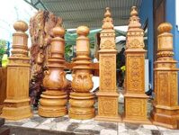 Trụ cầu thang gỗ