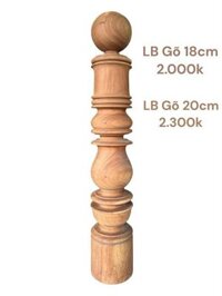 Trụ cầu thang Lục Bình gỗ gõ size 20cm