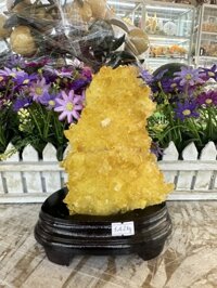 Trụ đá phong thủy tinh thể thạch anh vàng - Nặng 1,42 kg