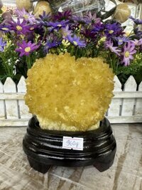 Trụ đá phong thủy tinh thể thạch anh vàng - Nặng 960g