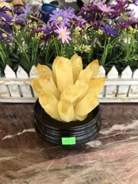 Trụ đá phong thủy tinh thể thạch anh vàng - Nặng 1,32 kg