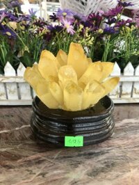 Trụ đá phong thủy tinh thể thạch anh vàng - Nặng 1,12 kg