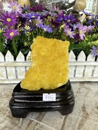 Trụ đá phong thủy tinh thể thạch anh vàng - Nặng 840g