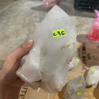 Trụ đá thạch anh khói tự nhiên (đá thật) đánh bóng dùng trang trí nhà cửa nặng 2kg(C36)