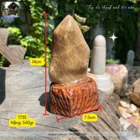 Trụ đá thạch anh tóc nâu 540gr, cao 14cm x ngang 7.5cm - T733