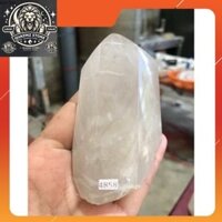 trụ đá thạch anh trắng mài bóng trang trang trí nhà cửa năng lượng cao9cm nặng240gram(4858)