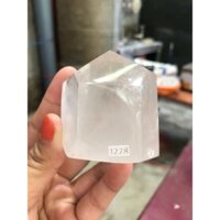 trụ đá thạch anh trắng mài bóng trang trang trí nhà cửa năng lượng cao6cm nặng200gram(3228)