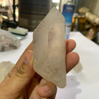 Trụ đá thạch anh trắng tự nhiên (đá thật) đánh bóng dùng trang trí nhà cửa nặng 170g(F7)