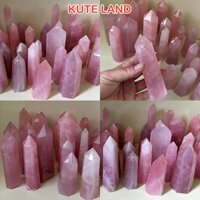 Trụ đá thanh tẩy Rose Quartz thiên nhiên nhiều size DA-92