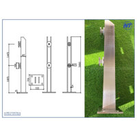 Trụ inox bắt ban công kính, trụ inox bắt cầu thang kính
