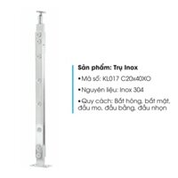 Trụ lan can cầu thang KL017 20x40 Inox 304 TM Khalico